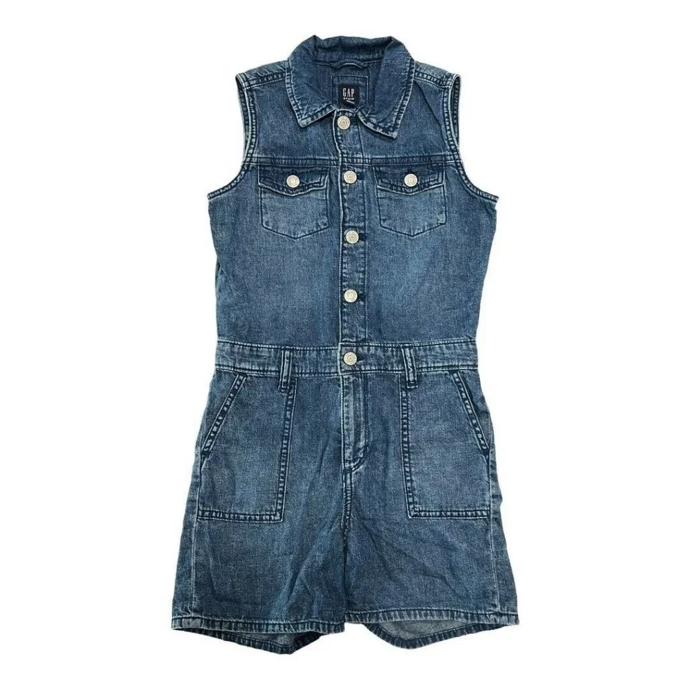 NWT GAP Kids Girl Romper Sz M(8) Blue #576879